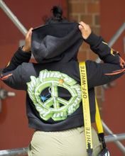 Load image into Gallery viewer, THERE PEACE IN THE WILD CROP HOODIE LIME GREEN
