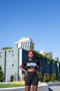 UNTAMED FLAMES CROP TEES (BLACK)