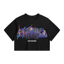 Load image into Gallery viewer, UNTAMED FLAMES CROP TEES (BLACK)
